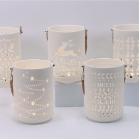 CERAMIC CHRISTMAS LIGHT WITH LED LIGHT